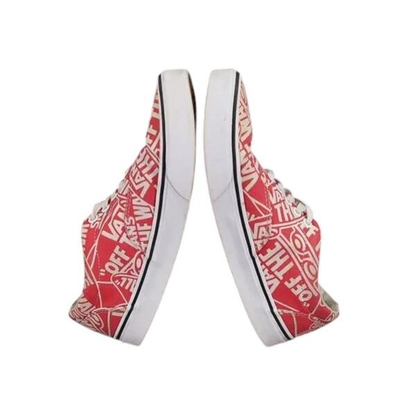 Vans Shoes Mens 7.5 Sneakers Era Skate Logo Casual Canvas Red White Active Sport - Picture 11 of 14